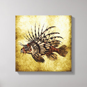 Toile Copie vintage No.2A d'art de Lionfish