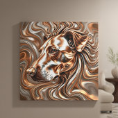Toile Copper and Silver Metallic Swirl Dog Portrait