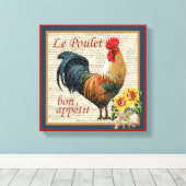 Toile Coq de pays français Le Poulet et Bon Appetit (Insitu (Plancher de Bois))