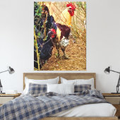 Toile Coq et Poule dans un Fourré (Insitu(Chambre))