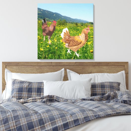 Toile Coq et poulet 2 (Insitu(Chambre))