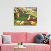 Toile Coq et poussins (Insitu(Salon))