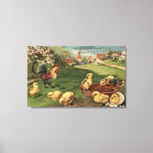 Toile Coq et poussins (Recto)