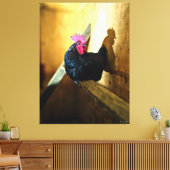 Toile Coq perché dans une grange (Insitu(Salon))