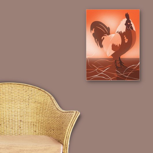 Toile Coq Sunset-Orange Country Animal de ferme