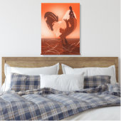 Toile Coq Sunset-Orange Country Animal de ferme (Insitu(Chambre))