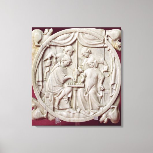 Toile Coque miroir représentant un jeu d'échecs, c.1300 (Recto)