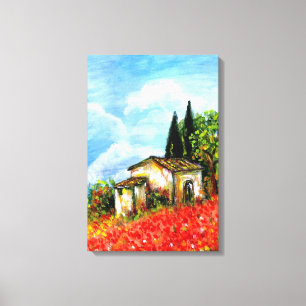 TOILE COQUELICOTS EN TOUSCANIE