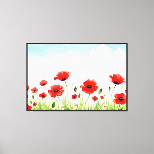 Toile Coquelicots rouges (Recto)