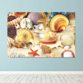 Toile Coques de mer sur la plage (Insitu (Plancher de Bois))