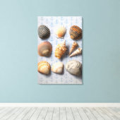Toile Coquillages Sur Le Fond Ancre (Insitu (Plancher de Bois))