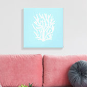 Toile Corail blanc éco océan bleu et blanc (Insitu(Salon))