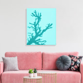 Toile Corail Branch, Turquoise et Light Aqua (Insitu(Salon))