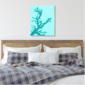 Toile Corail Branch, Turquoise et Light Aqua (Insitu(Chambre))
