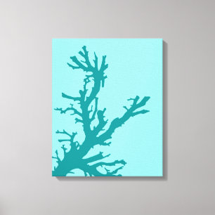 Toile Corail Branch, Turquoise et Light Aqua