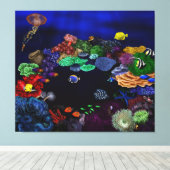 Toile Corail coloré & Poisson Reef Art (Insitu (Plancher de Bois))