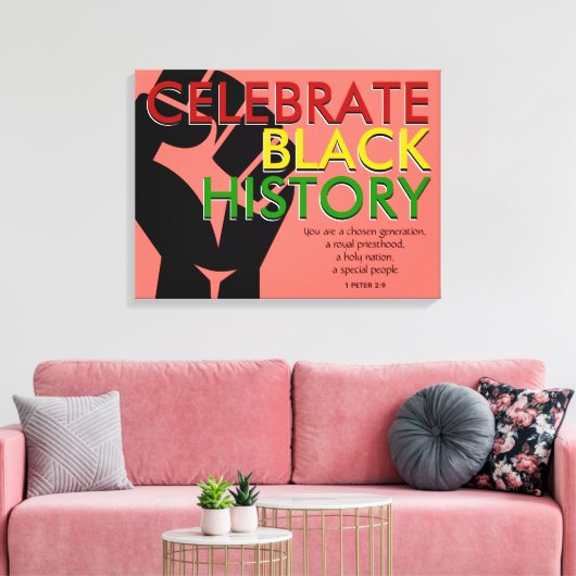 Toile Corail | Écriture chrétienne | MOIS D'HISTOIRE NOI (Insitu(Salon))