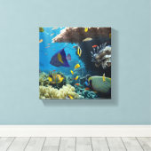 Toile Corail et poissons en Mer Rouge, Egypte (Insitu (Plancher de Bois))