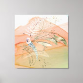 Toile Corail floral moderne et Aqua (Recto)