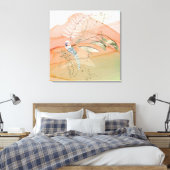 Toile Corail floral moderne et Aqua (Insitu(Chambre))