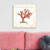 Toile Corail rouge avec bordure conique (Insitu(Salon))