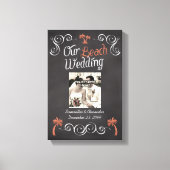Toile Coral Chalkboard Script Plage Mariage (Recto)