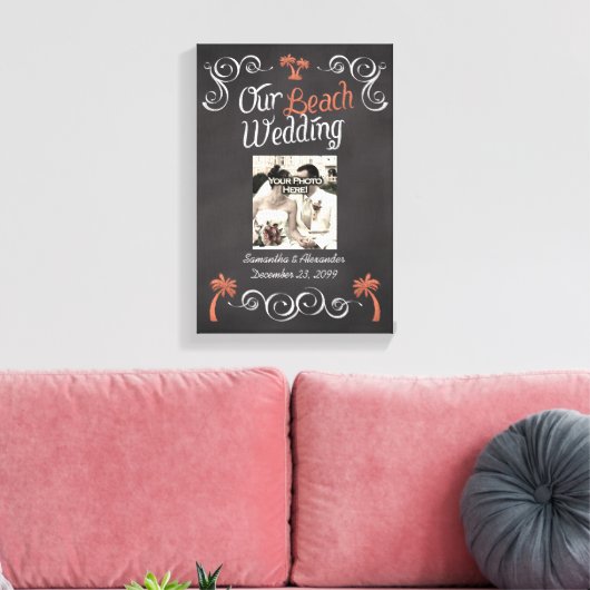 Toile Coral Chalkboard Script Plage Mariage (Insitu(Salon))
