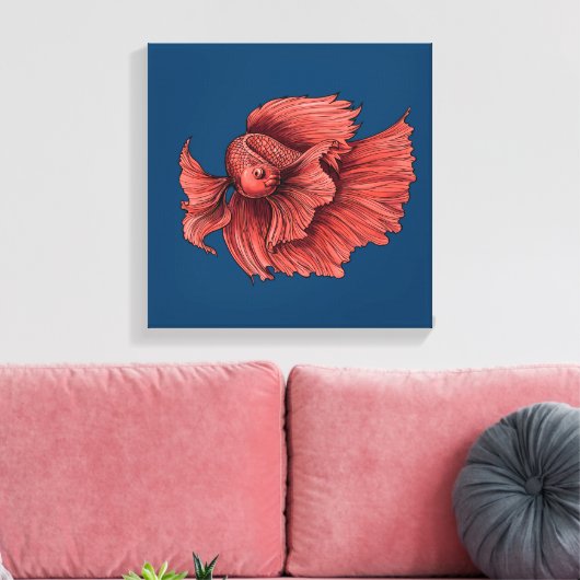 Toile Coral Siamese combat le poisson (Insitu(Salon))