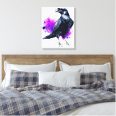 Toile Corbeau avec Arrière - plan d'aquarelle violet (Insitu(Chambre))
