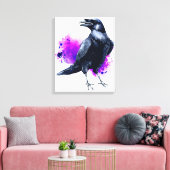 Toile Corbeau avec Arrière - plan d'aquarelle violet (Insitu(Salon))