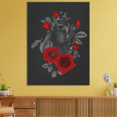 Toile Corbeau avec la clé et les roses (Insitu(Salon))