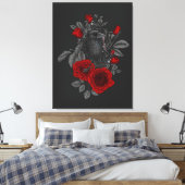 Toile Corbeau avec la clé et les roses (Insitu(Chambre))