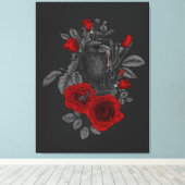 Toile Corbeau avec la clé et les roses (Insitu (Plancher de Bois))
