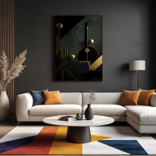 Toile Corbeau minimaliste Lumière D'Or