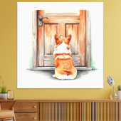 Toile Corgi attend patiemment (Insitu(Salon))
