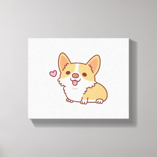 Toile Corgi Chien mignon et souriant (Recto)