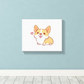 Toile Corgi Chien mignon et souriant (Insitu (Plancher de Bois))