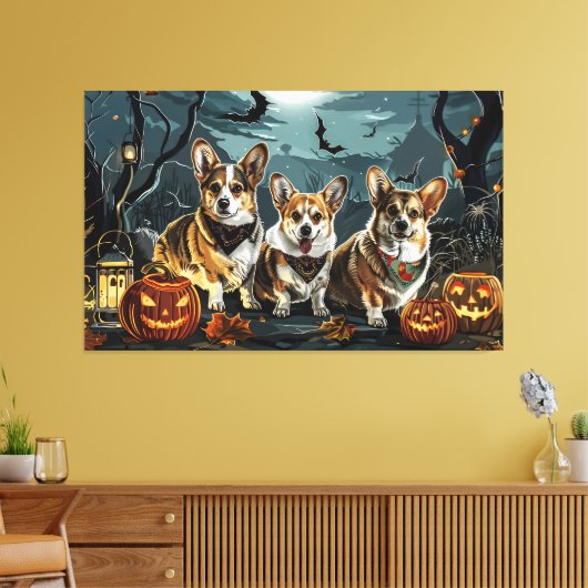 Toile Corgi Halloween Éffrayant (Insitu(Salon))