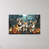 Toile Corgi Halloween Épouvantable (Recto)