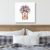 Toile Corgi patriote Feu d'artifice Chien Conception vec (Insitu(Chambre))