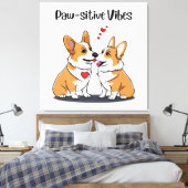 Toile Corgis Vibes en Amour (Insitu(Chambre))