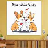 Toile Corgis Vibes en Amour (Insitu(Salon))