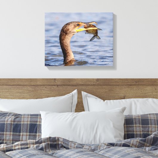 Toile Cormoran avec un poisson (Insitu(Chambre))