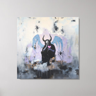 Toile Cornes crâne Spider Heart Magie Witchy AI Art