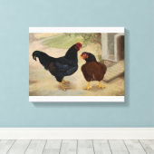Toile Cornish Rooster et Hen (Insitu (Plancher de Bois))