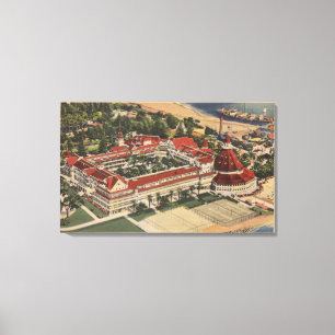 Toile Coronado, CA - Oeil d'oiseau de l'Hotel del Corona