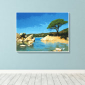 Toile Corsica, plage de Palombaggia (Insitu (Plancher de Bois))