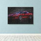 Toile Corvette rouge Z06 (Insitu (Plancher de Bois))