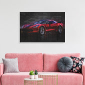 Toile Corvette rouge Z06 (Insitu(Salon))