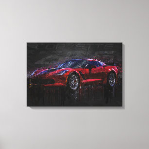 Toile Corvette rouge Z06